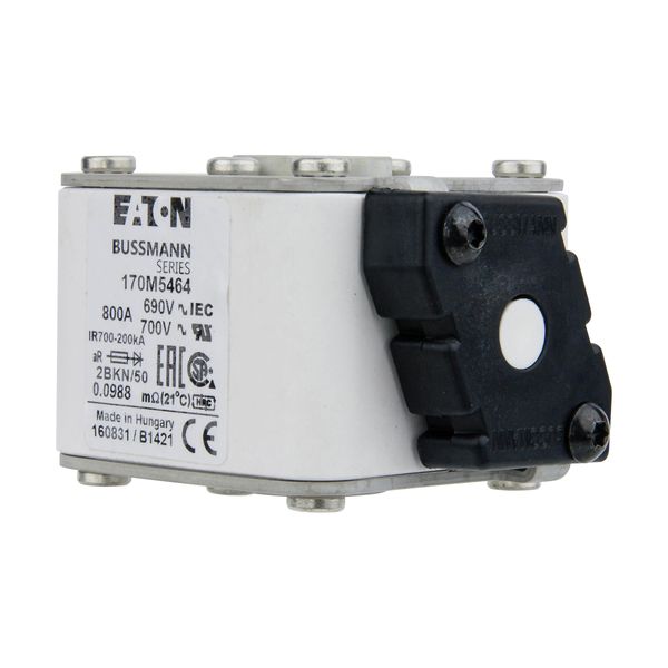 Fuse-link, high speed, 800 A, AC 690 V, size 2, aR, IEC, UL, single indicator image 5