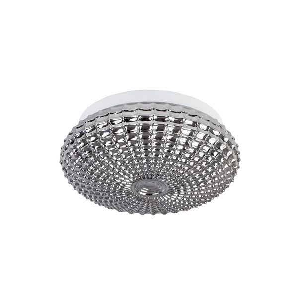 Smoke Chrome Glass White Metal LED E27 2x12 Watt 230 Volt IP44 Bulb Excluded D: 30 H: 12 cm image 1