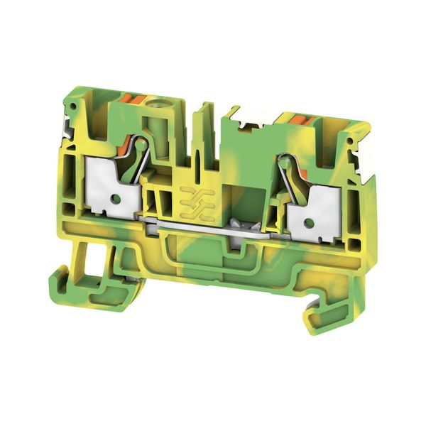 PE terminal, PUSH IN, 4 mm², Green/yellow image 1