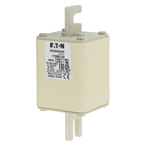 Fuse-link, high speed, 800 A, AC 1250 V, size 2, 61 x 75 x 138 mm, aR, DIN, IEC, single indicator image 5