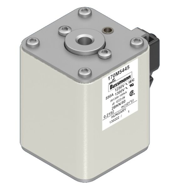 Fuse-link, high speed, 550 A, AC 1250 V, size 2, 61 x 77 x 81 mm, aR, IEC, UL, single indicator image 3