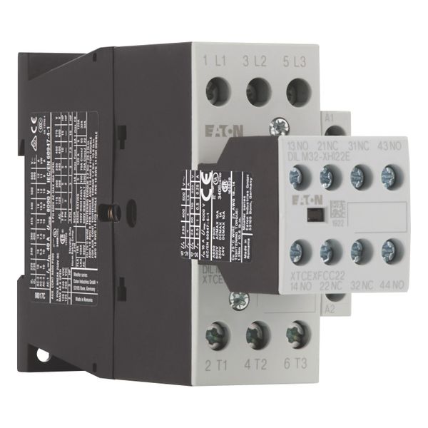 Contactor, 380 V 400 V 7.5 kW, 2 N/O, 2 NC, RDC 24: 24 - 27 V DC, DC operation, Screw terminals image 12