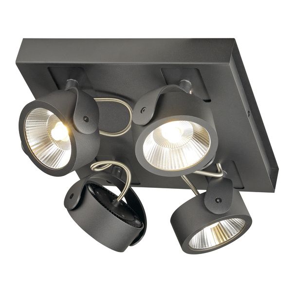 KALU LED 4 Wall and Ceiling luminaire,square,black,3000K,60ø image 1