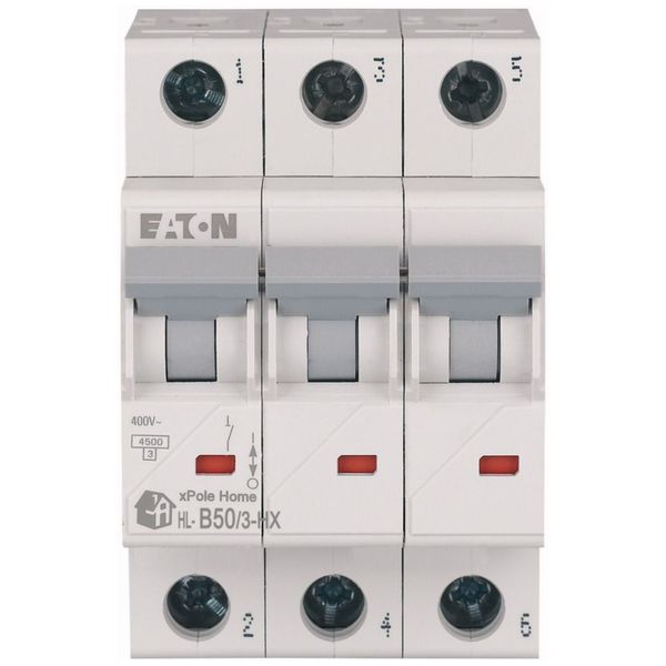 Miniature circuit breaker (MCB), 50 A, 3p, characteristic: B image 1