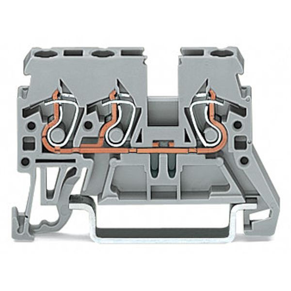 3-conductor through terminal block 2.5 mm² lateral marker slots orange image 3