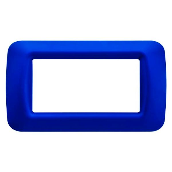 TOP SYSTEM PLATE - IN TECHNOPOLYMER GLOSS FINISHING - 4 GANG - JAZZ BLUE - SYSTEM image 2