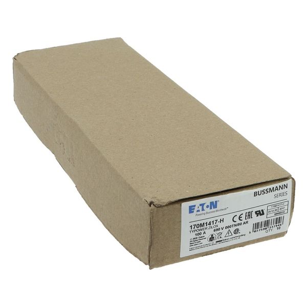 Fuse-link, high speed, 100 A, AC 690 V, size 000, 21 x 40 x 100 mm, aR, DIN, IEC, single indicator image 12