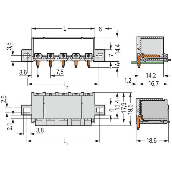 2092-3424/005-000 THT male header; 1.4 mm Ø solder pin; angled image 4