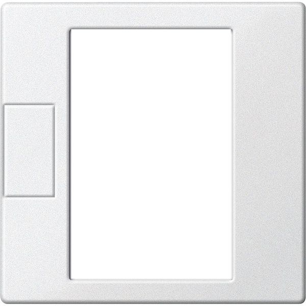 Central plate for universal temperature controller insert with touch display polar white, System M image 1