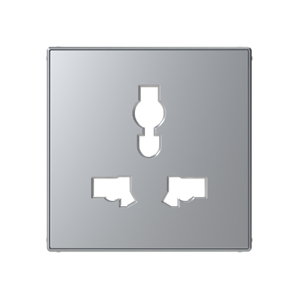 8539 PL Cover plate for Universal socket outlet - Silver Socket outlet Central cover plate Silver - Sky Niessen image 1