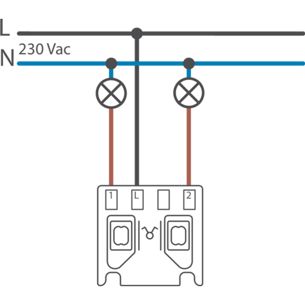 Splashproof two-circuit switch 10 AX/250 Vac with plug-in terminals, w image 4