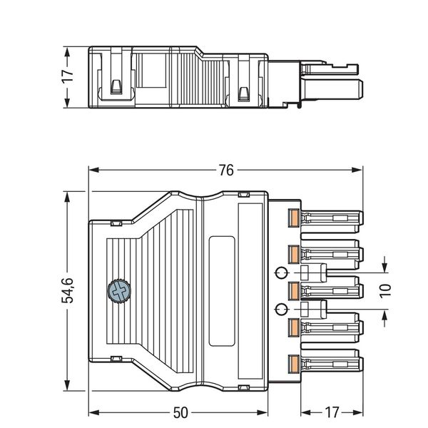 Plug with strain relief housing 5-pole white image 4