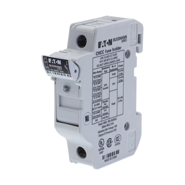 Fuse-holder, LV, 30 A, AC 600 V, 10 x 38 mm, CC, 1P, UL, indicating, DIN rail mount image 4