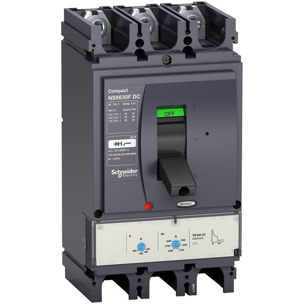 circuit breaker ComPact NSX250F DC, 36 kA at 750 VDC, TM-DC trip unit, 250 A rating, 3 poles image 3
