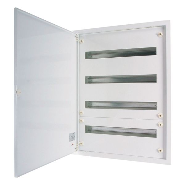 Complete flush-mounted flat distribution board, white, 24 SU per row, 4 rows, type P image 1