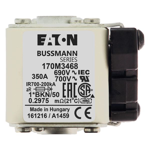 Fuse-link, high speed, 350 A, AC 690 V, compact size 1, aR, IEC, UL, single indicator image 12