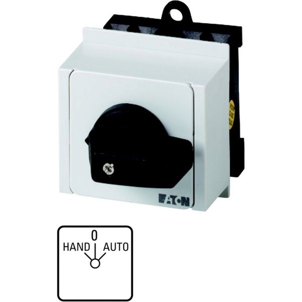 Changeoverswitches, T0, 20 A, service distribution board mounting, 2 contact unit(s), Contacts: 4, 45 °, maintained, With 0 (Off) position, HAND-0-AUT image 3