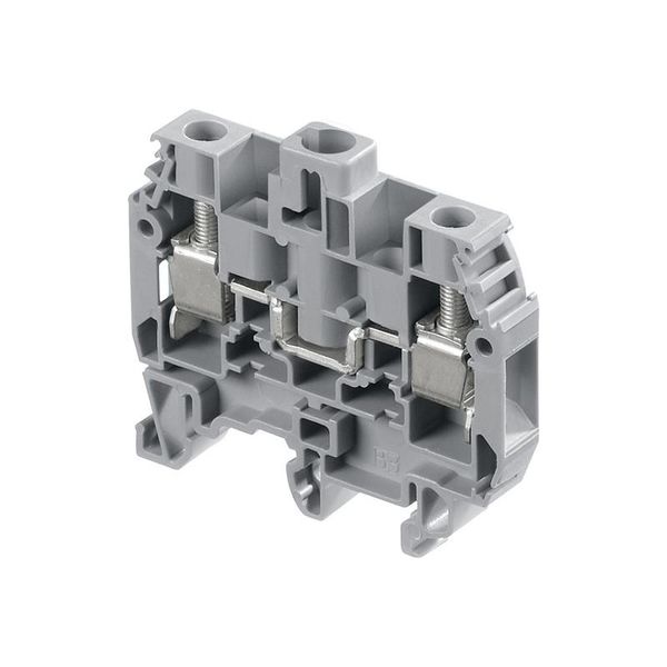 M6/8,STP3, SCREW CLAMP TERMINAL BLOCK, GREY, 8MM SPACING, FEED THROUGH, 8 AWG image 1