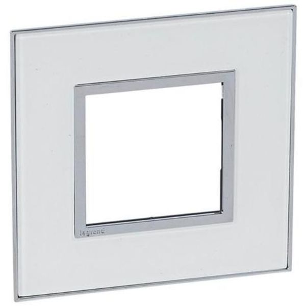 Arteor™ - Plate - French/German std - square - 2 modules - Mirror White image 1