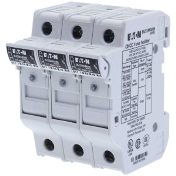 Fuse-holder, LV, 30 A, AC 600 V, 10 x 38 mm, CC, 3P, UL, indicating, DIN rail mount image 37