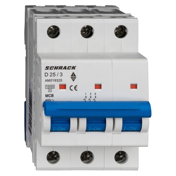 Miniature Circuit Breaker (MCB) AMPARO 10kA, D 25A, 3-pole image 1