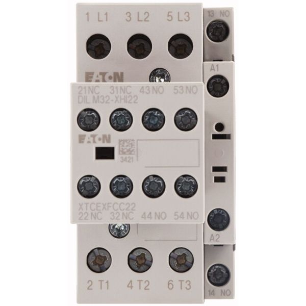 Contactor, 380 V 400 V 11 kW, 3 N/O, 2 NC, RDC 24: 24 - 27 V DC, DC operation, Screw terminals image 2