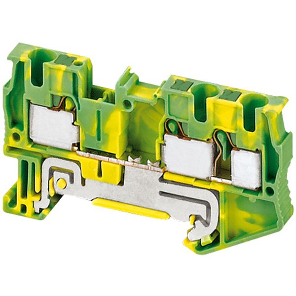 PUSH-IN TERMINAL, PROTECTIVE EARTH, 3 POINTS, 4MM², GREEN-YELLOW image 1