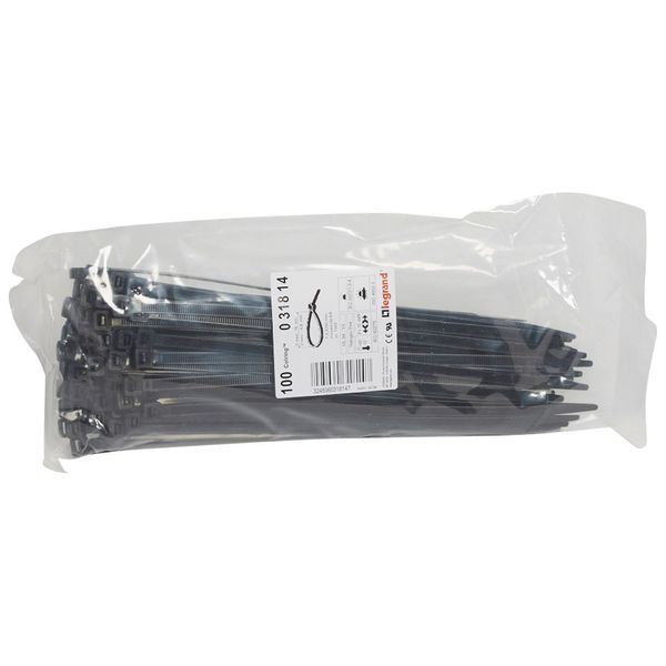 Cable tie Colring - w. 7.6 mm - L. 290 mm - sachet 100 pcs - black image 1