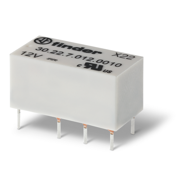 Subminiature DIL Rel. 2CO 3A/125V, 12VDC Sensitive, 200 mW/AgNi+Au (30.22.7.012.0010) image 1