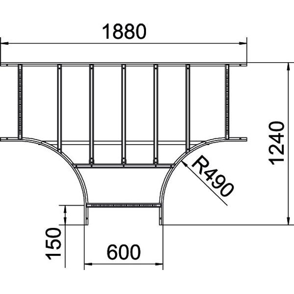 LT 660 VS A2 T piece for cable ladder with VS rung 60x600 image 2