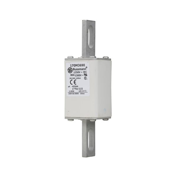 Fuse-link, high speed, 63 A, AC 1250 V, compact size 1, 45 x 59 x 156 mm, aR, IEC, UL, single indicator image 16