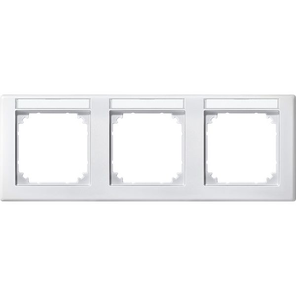 M-SMART frame, 3-fold with label holder, horizontal installation, polar white image 1