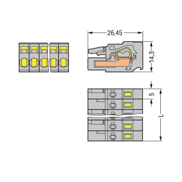 231-105/102-000 1-conductor female connector; CAGE CLAMP®; 2.5 mm² image 3