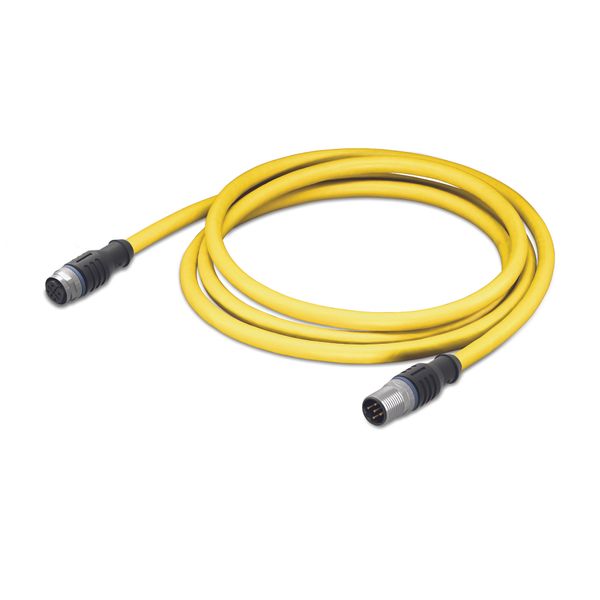 System bus cable M12B socket straight M12B plug straight yellow image 1