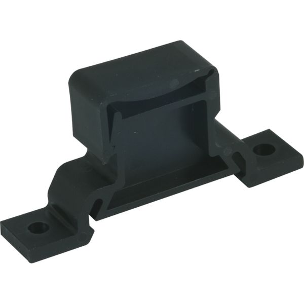 Rail support, plastic, black, for busbars 18x3 mm image 1