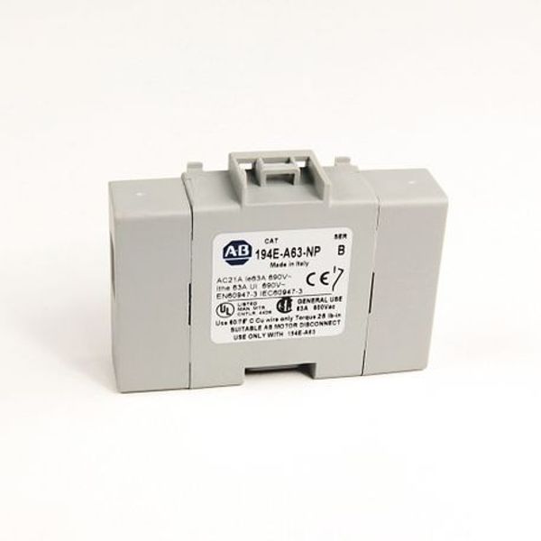 Allen-Bradley, 194E-A63-1753, IEC Load Switch, Open - Base / DIN Rail, OFF-ON  90°, 63A, 3 Poles image 1