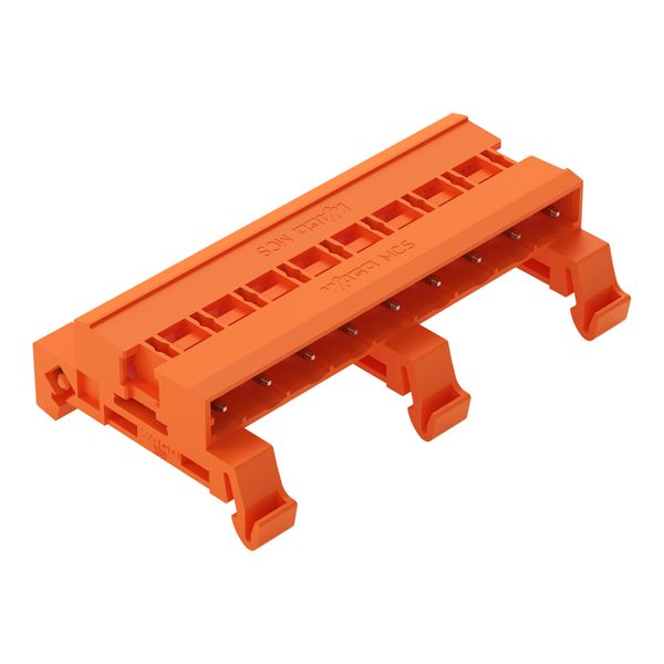 Double pin header DIN-35 rail mounting 9-pole orange image 1