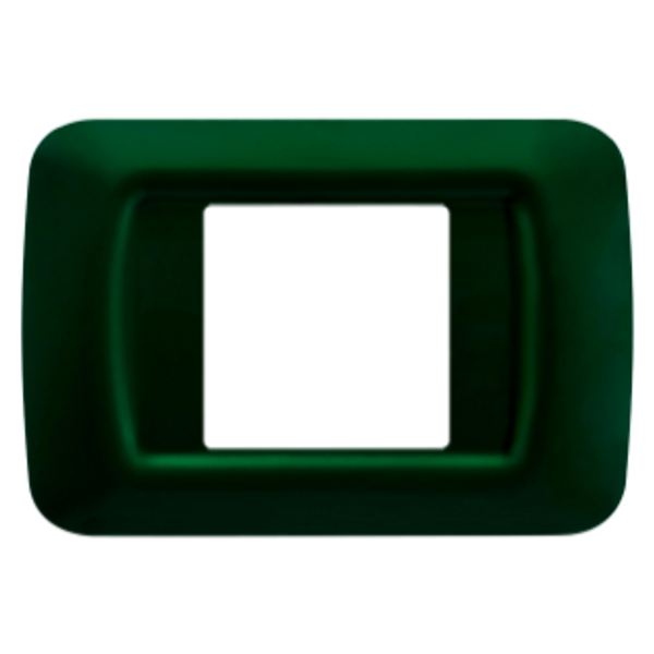 TOP SYSTEM PLATE - IN TECHNOPOLYMER GLOSS FINISHING - 2 GANG - RACING GREEN - SYSTEM image 1