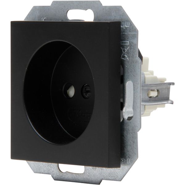 HK07 - Socket without protective contact, increased contact protection, color: matt black image 1