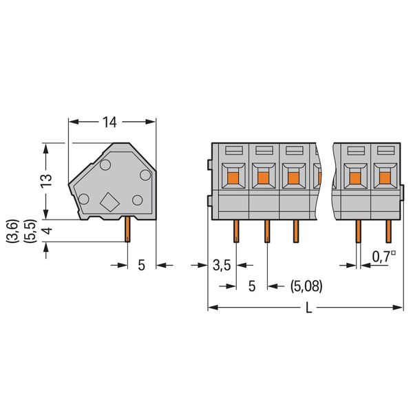 PCB terminal block 2.5 mm² Pin spacing 5/5.08 mm gray image 2