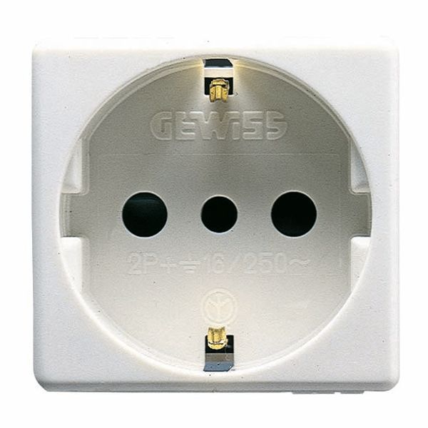 ITALIAN/GERMAN STANDARD SOCKET-OUTLET 250V ac - 2P+E 16A - P30 - 2 MODULES - SYSTEM WHITE image 2