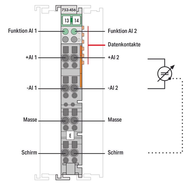 2-channel analog input ±10 VDC Differential input light gray image 3