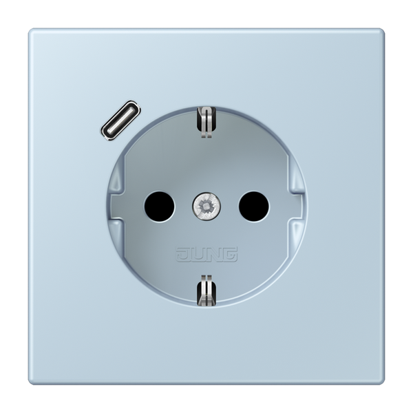SCHUKO socket with USB type C LC32022 LC1520-18C208 image 1