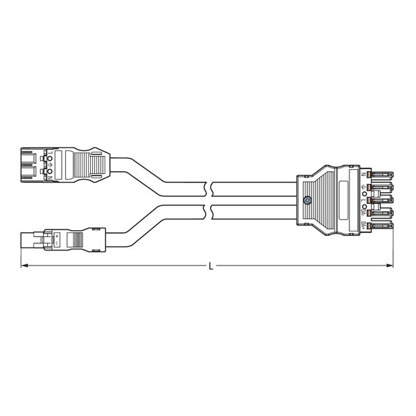 pre-assembled Y-cable B2ca 2 x plug/socket black/blue image 7