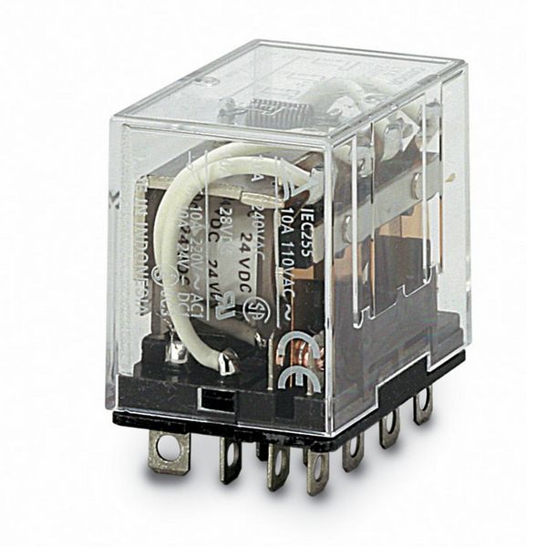 Relay, plug-in, 14-pin, 4PDT, 10 A, 230 VAC image 1