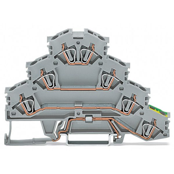 Quadruple-deck rail-mounted terminal block Rail-mounted terminal block image 2