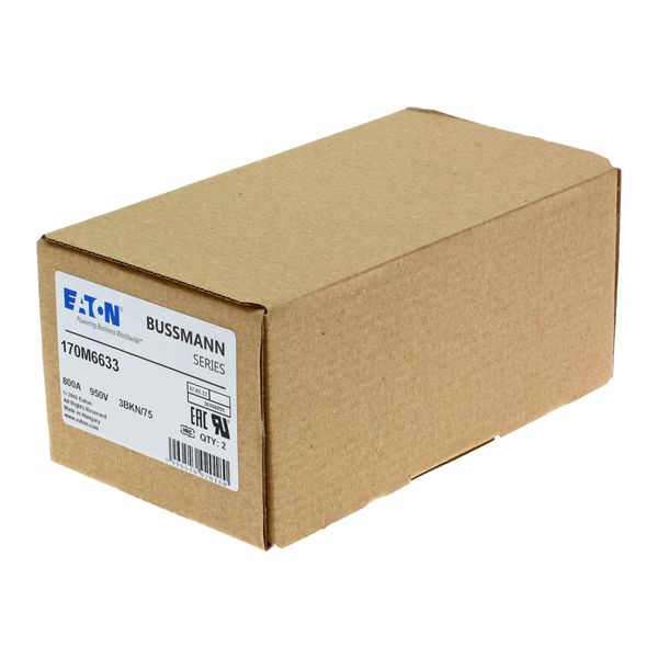 Fuse-link, high speed, 800 A, AC 950 V, size 3, 76 x 92 x 75 mm, aR, IEC, single indicator image 15