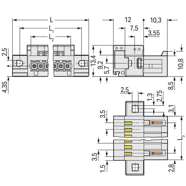 1-conductor male connector CAGE CLAMP® 1.5 mm² light gray image 2