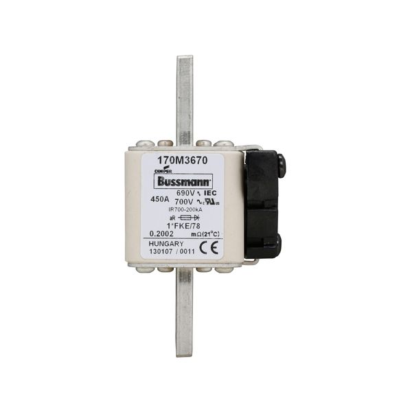 Fuse-link, high speed, 450 A, AC 690 V, compact size 1, 45 x 59 x 110 mm, aR, IEC, UL image 8