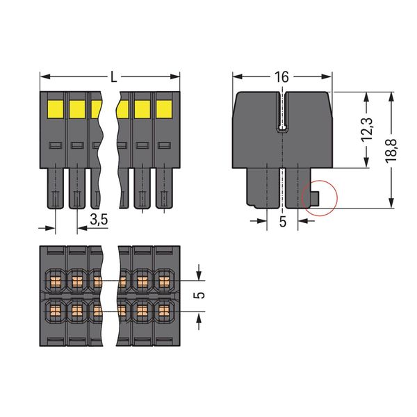 1-conductor female connector, 2-row CAGE CLAMP® 1.5 mm² black image 5